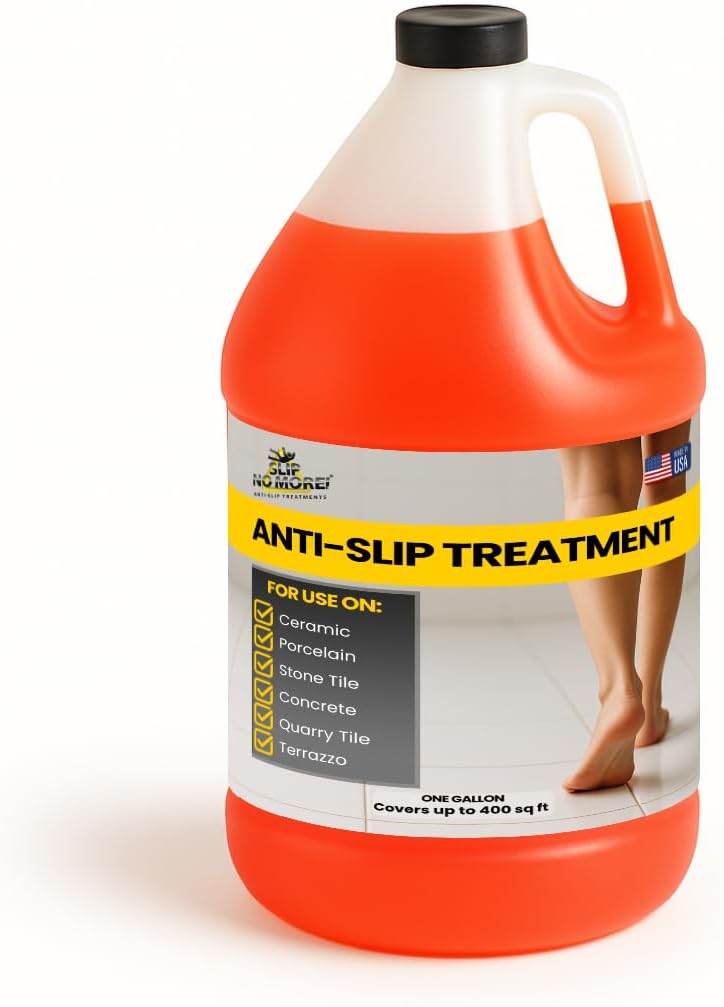 Slip No More! علاج بلاط مضاد للانزلاق (غالون) علاج أرضيات غير قابلة للانزلاق للحصول على قبضة على الحجر، البورسلين والسيراميك. داخلي وخارجي، سكني وتجاري لمنع الانزلاق، يعمل بسرعة للحصول على تماسك دائم. - Image 1